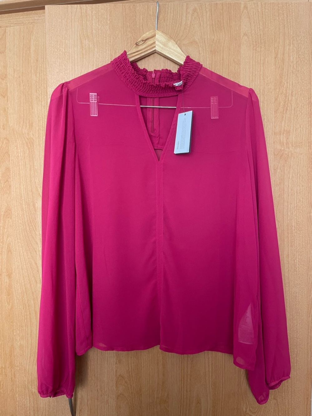 Guess Bright Pink Sheer Blouse